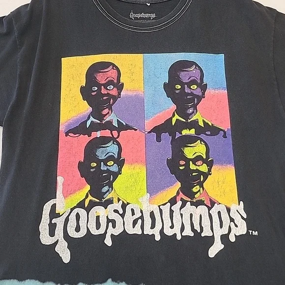 Goosebumps Men's Unisex Black Multicolor "Slappy" Dummy Graphic Tee Shirt, sz MD - Picture 4 of 8